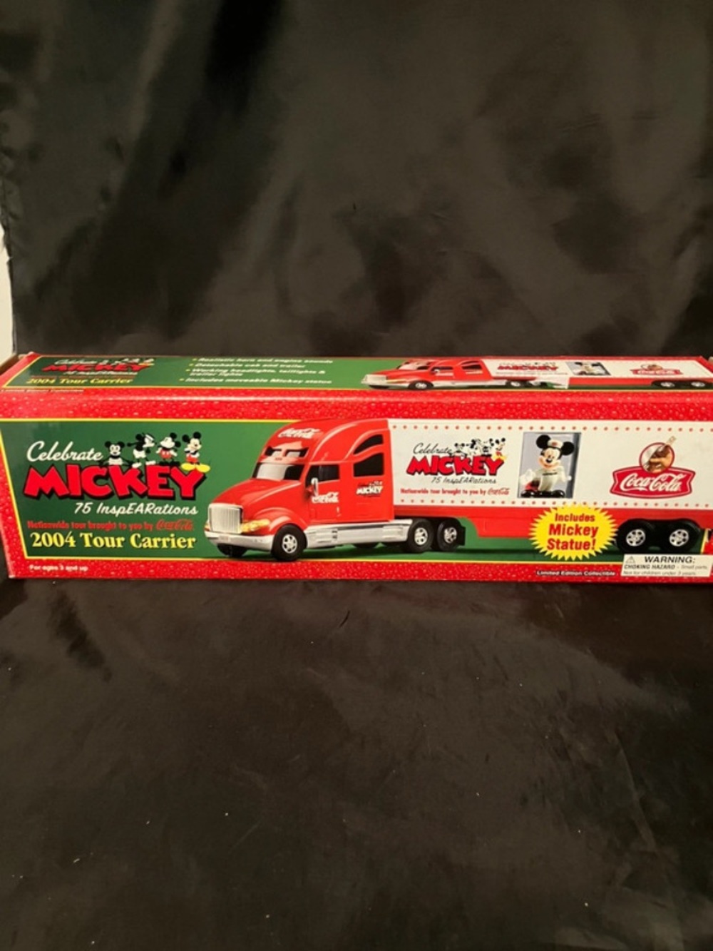 Coca Cola Disney Mickey Mouse 75 Year Lights Sound Tractor Trailer 2004